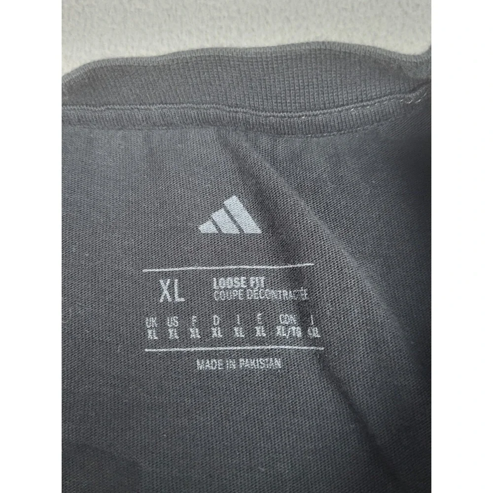 Adidas Black Flower Logo‎ T-Shirt Mens XL Shamrock Trefoil Graphic Short Sleeve